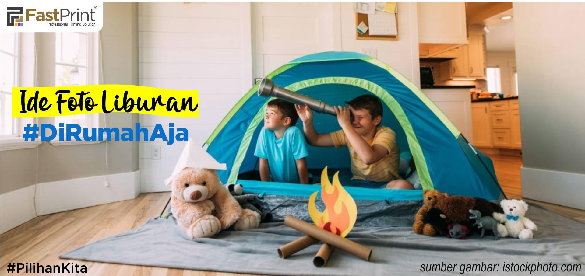 ide foto liburan, foto liburan di rumah aja, foto camping, foto liburan unik