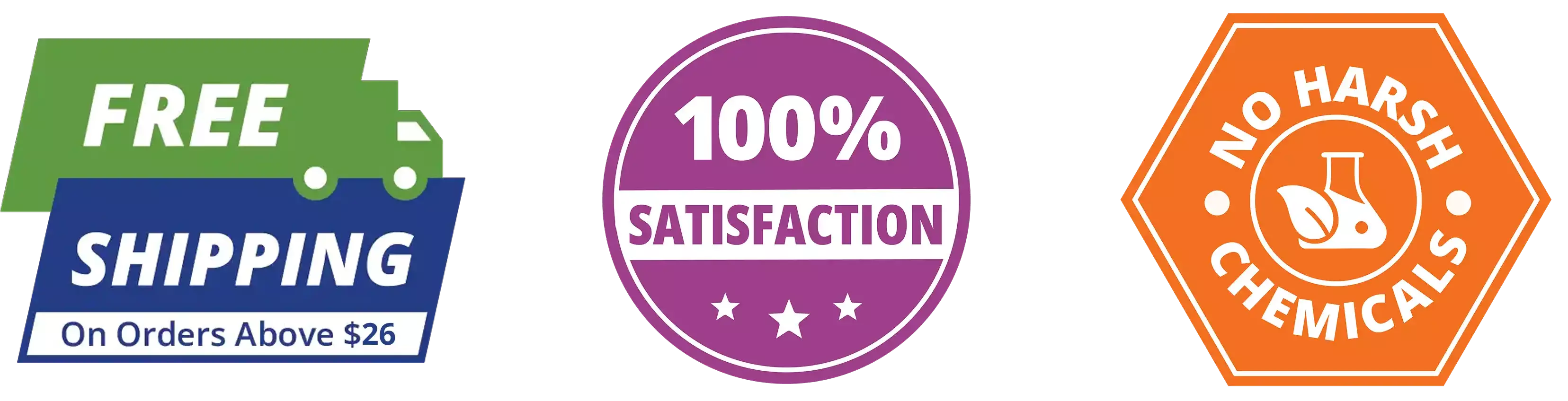 Free shipping in USA, 100% Satisfaction, No Harsh Chemicals
