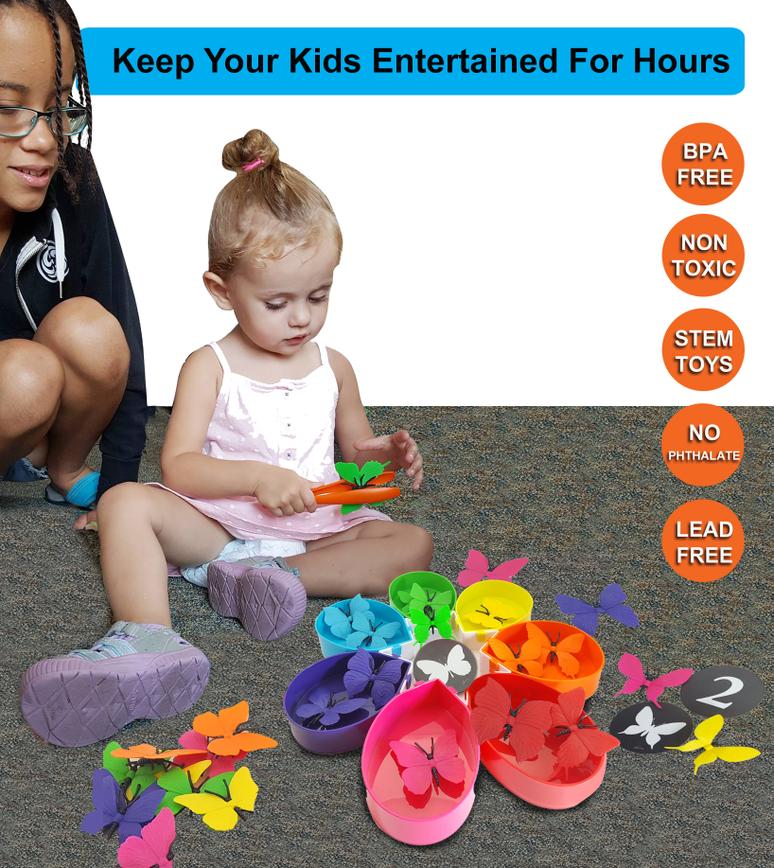 Rainbow Color Sorting Counting Matching Game for Toddlers