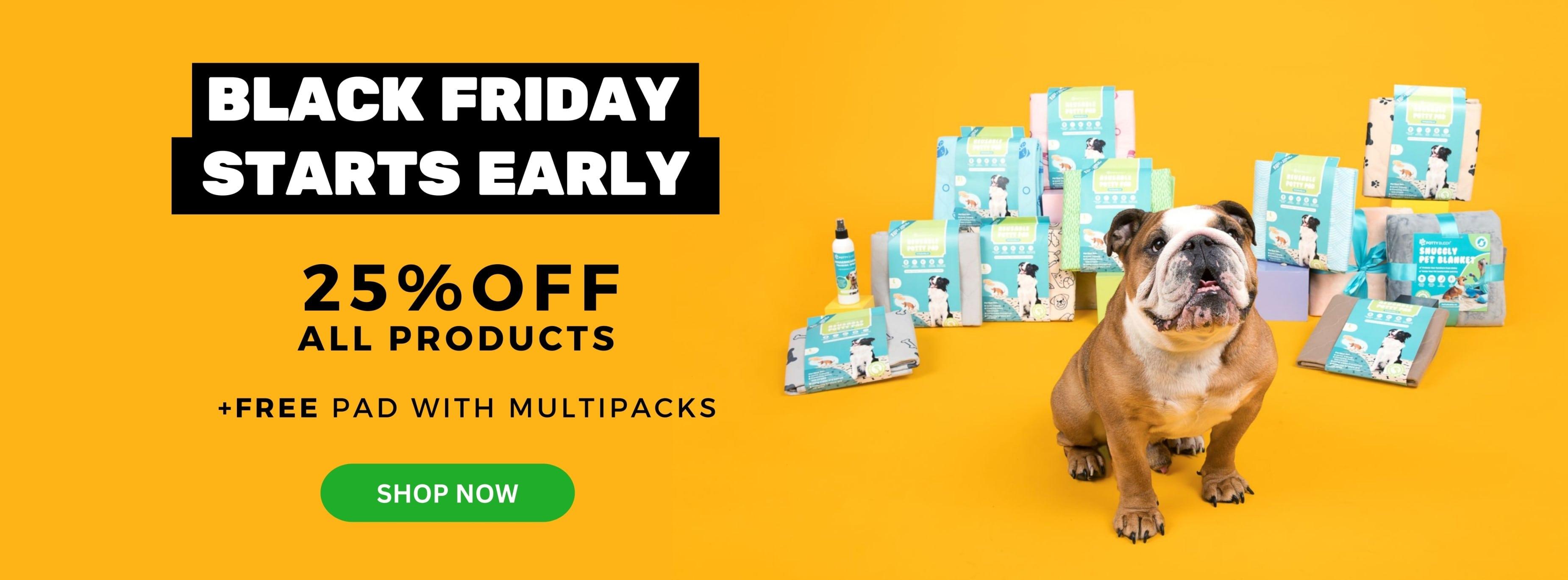 A Promotional Banner showing Potty Buddy's Black Friday Sale of 25% OFF