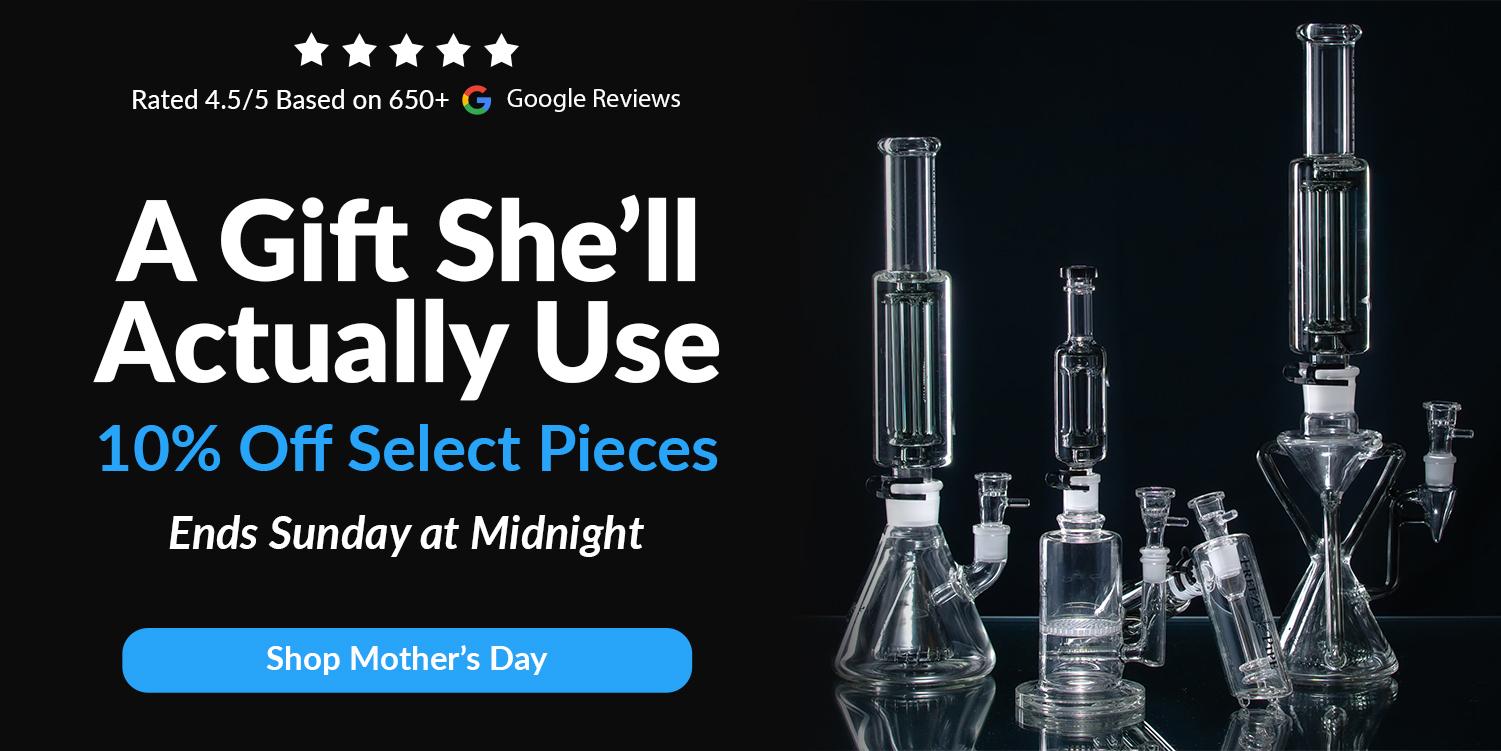 best selling bongs and pipes on table