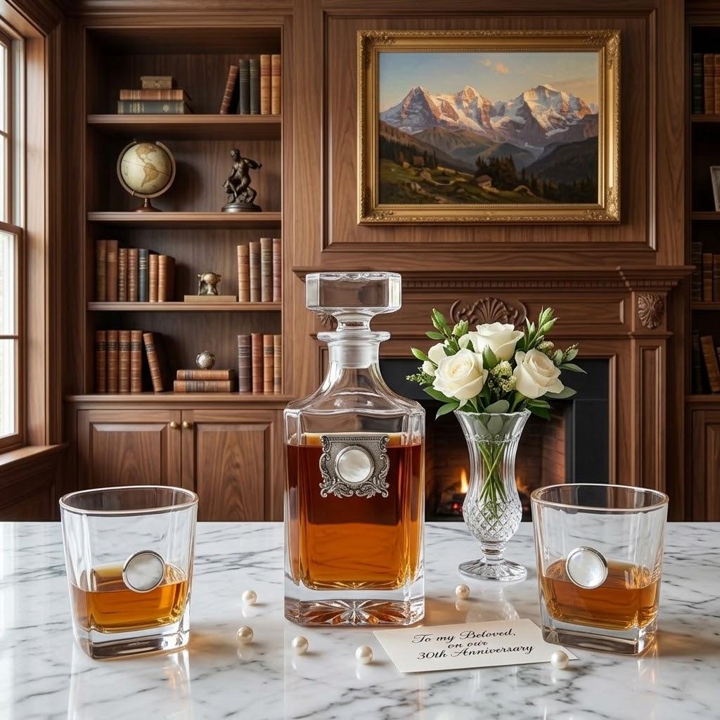 pearl anniversary Decanter Set