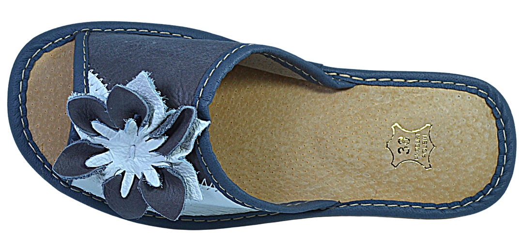 Valentina - Ladies soft leather slides - Reindeer Leather