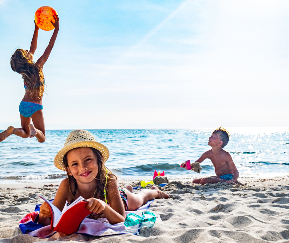 kids playing on the beach