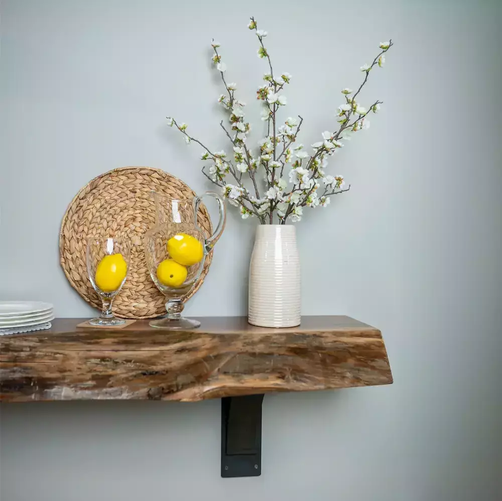 solid live edge shelf