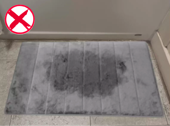 Soggy traditional bath mat