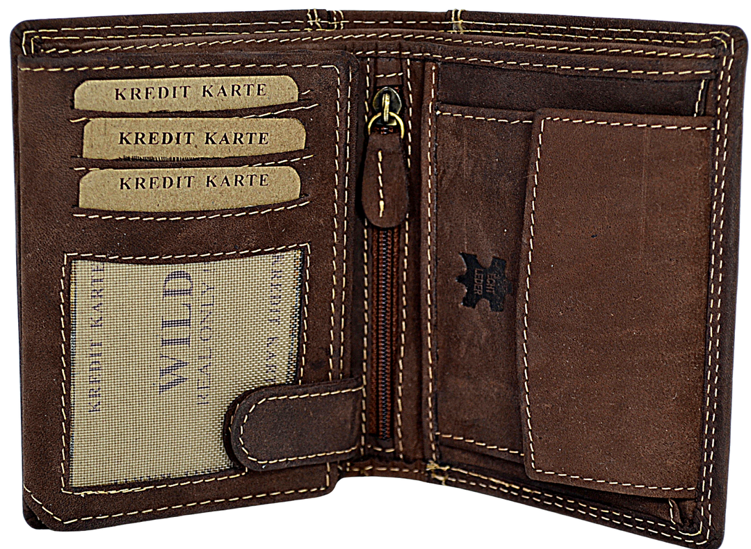 Real - Mens RFID blocking bifold leather wallet - Reindeer Leather