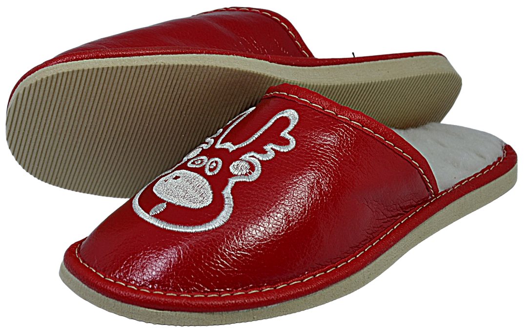 Aria - Polish women house slippers - Reindeer Leather