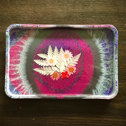Resin Art kit For beginners, Diy resin Floral Tray, Oytra
