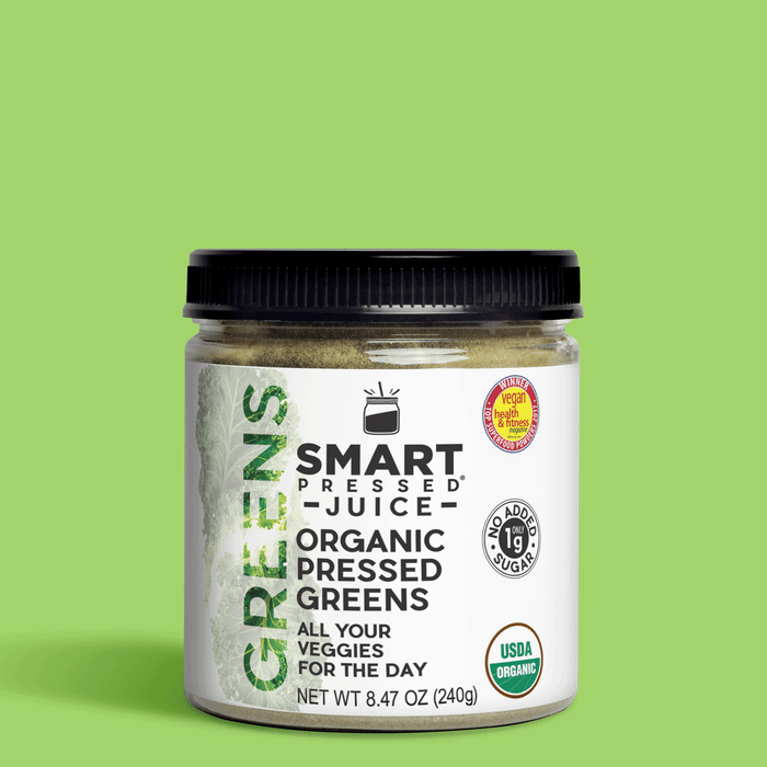 Jar of Organic Pressed Greens 8.47 ounces
