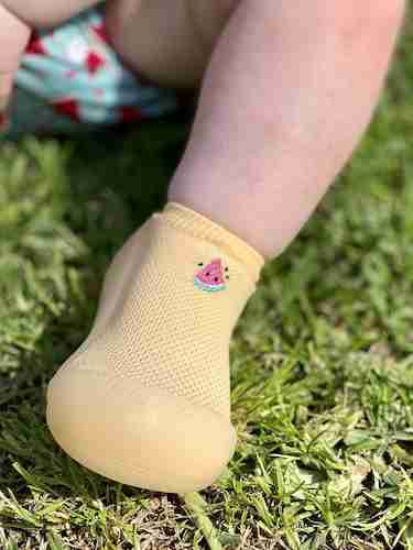 Attipas baby shoes in Aqua Shoe Yellow