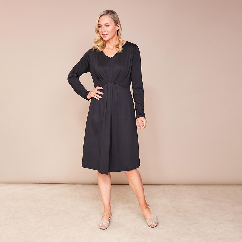 Karla V Neck Dress(Black)