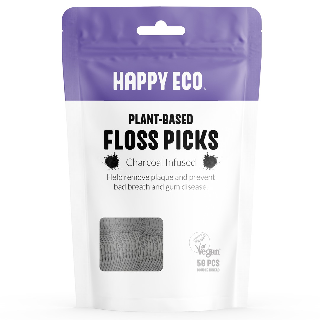 Floss Picks Double Thread - Charcoal (200 pack)