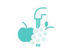 Encourage handwashing, and wash all fruits and vegetables that cannot be peeled