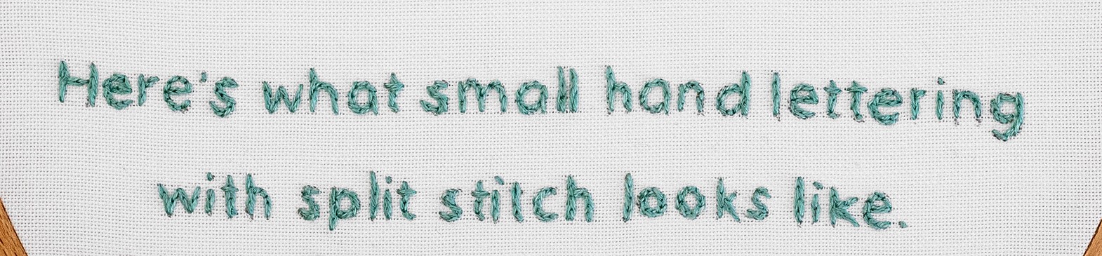 This is an image of the word 'Harley' stitched with split stitch.
