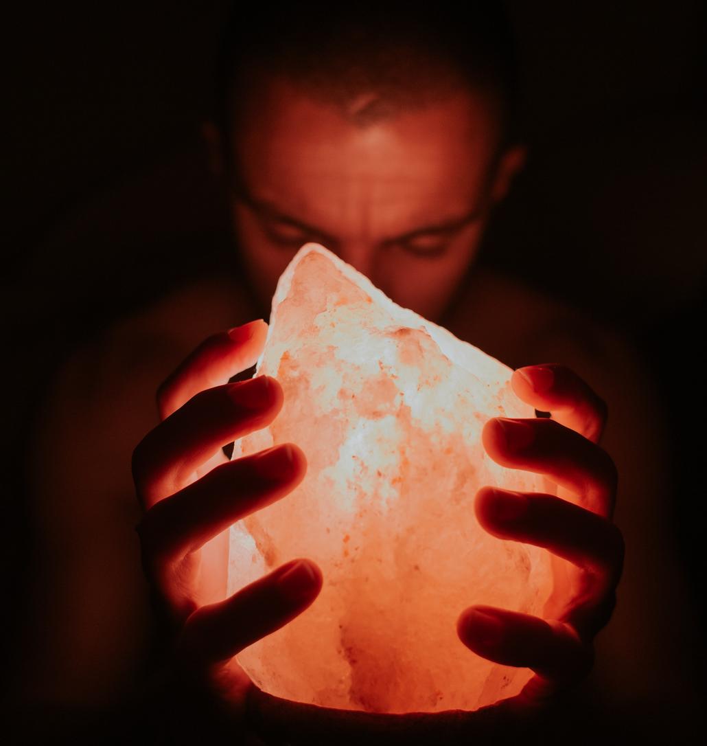 himalayan salt in a sauna