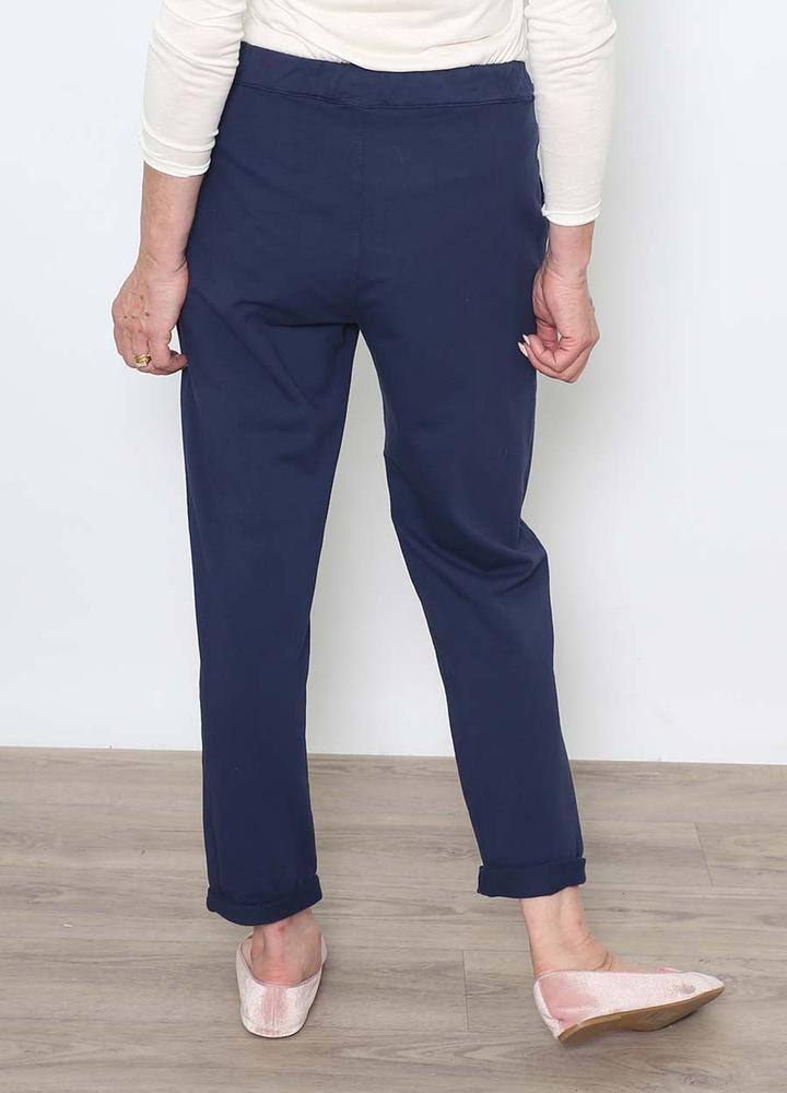 Drawstring Jersey Jegging in Navy