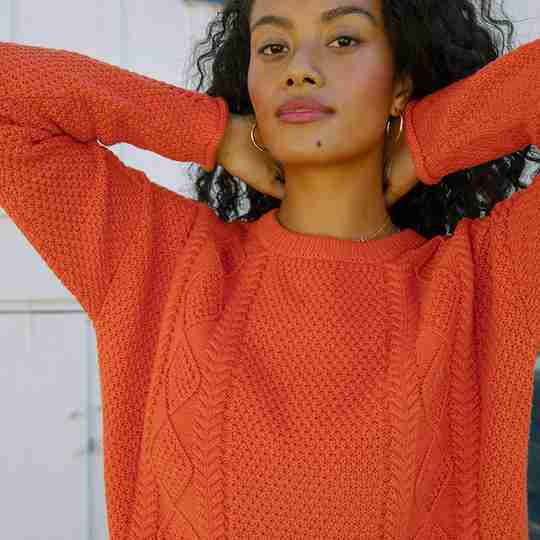 Cable Knit Sweater | Modern Fisher Flame