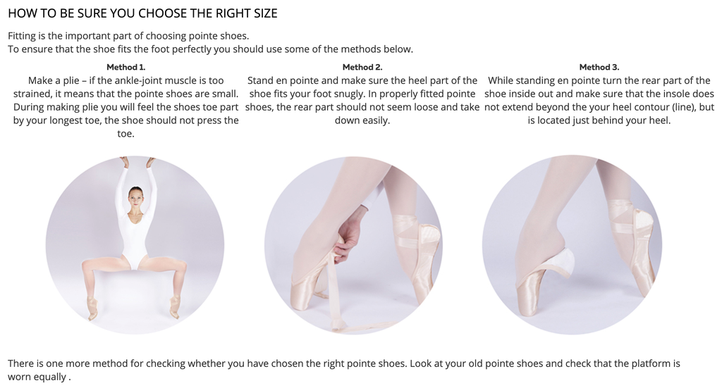 Nikolay Pointe Shoes Sizing