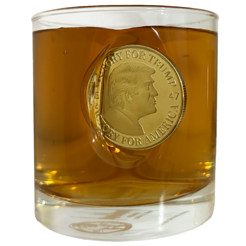 Trump Challenge Coin Whiskey Glass