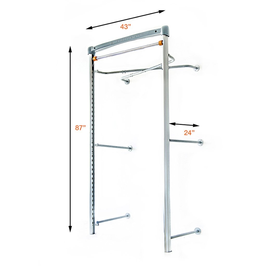 SoloStrength Ultimate Wall Mounted Gym Training System Adjustable Height Pull Up Bar Dip Station Solo Strength
