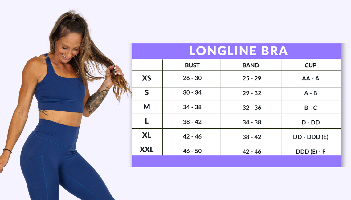 longline bra sizing chart