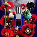 Poppy Soma bottle in moonlit red-poppy editorial artwork