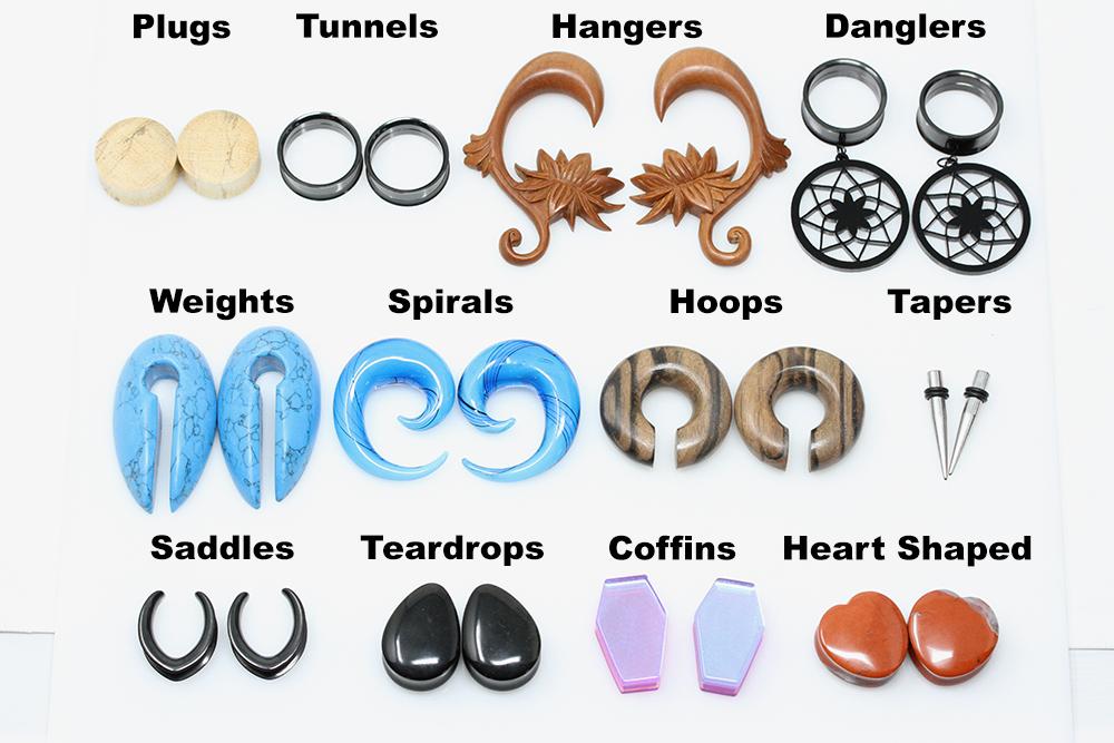 Common Terms for Stretched Ears Two Feather Plugs