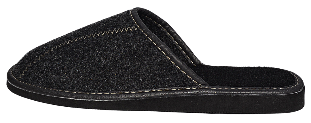 Scott - Men's fleece warm bedroom slippers - Reindeer Leather