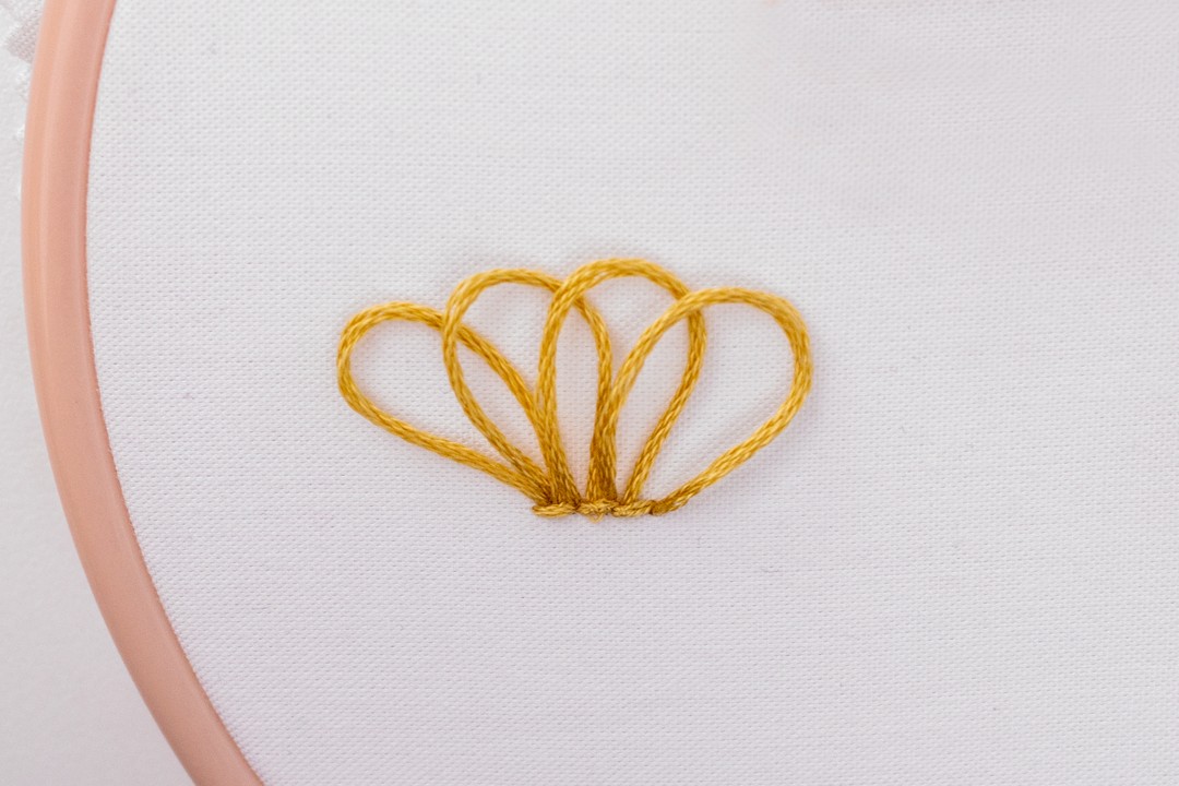 This is an image of a version of turkey stitch - loops.