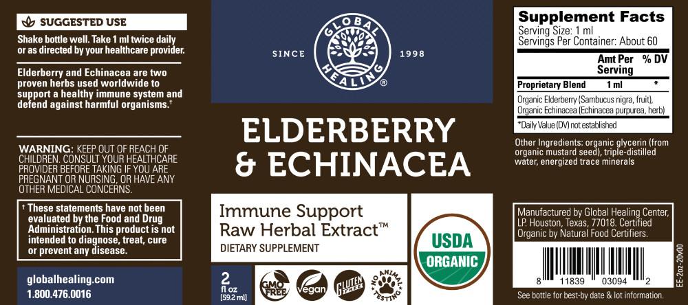 Global Healing Elderberry & Echinacea Label