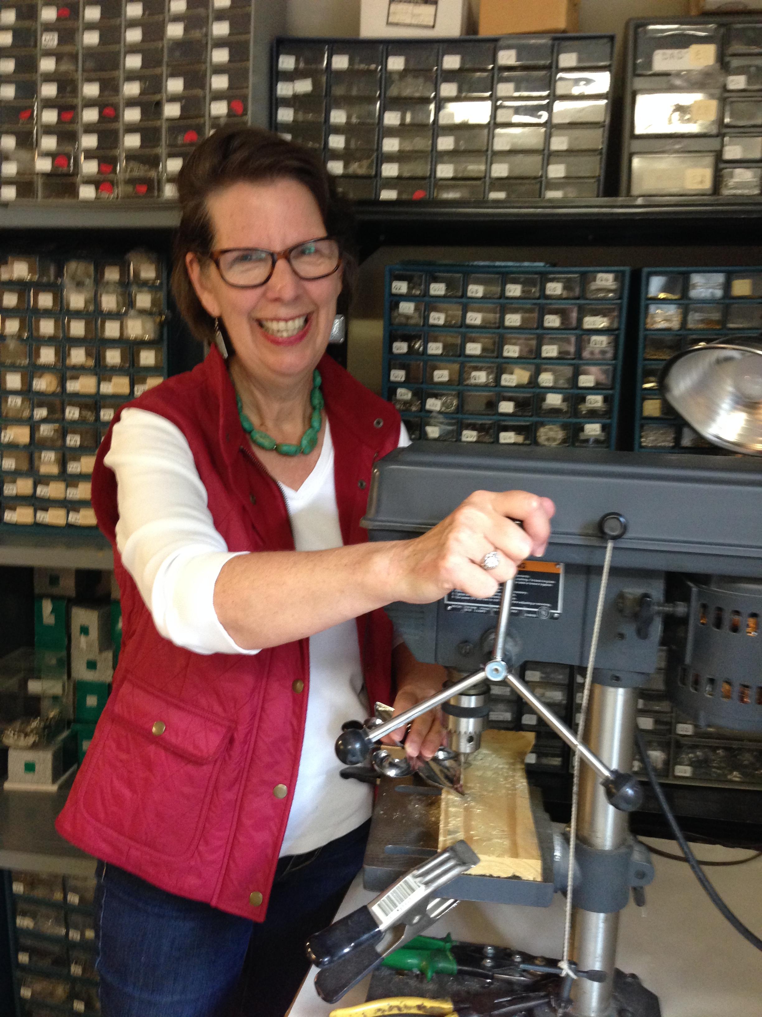 Catherine Tatum working in the Classic Legacy studio