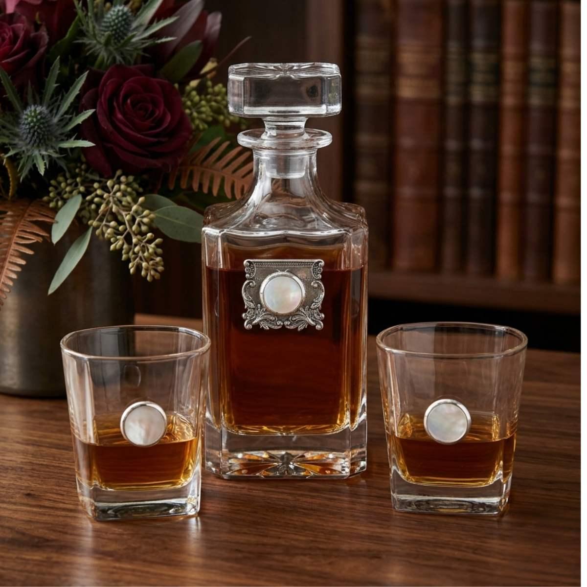 Pearl Decanter Set Gift for 30th anniversary