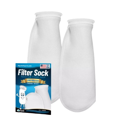 Aquarium Felt Filter Socks - 4 inch Ring, Threaded Seams, 200 Micron, Custom Made, Made in the USA Aquatic Experts 8" 2 Pack 