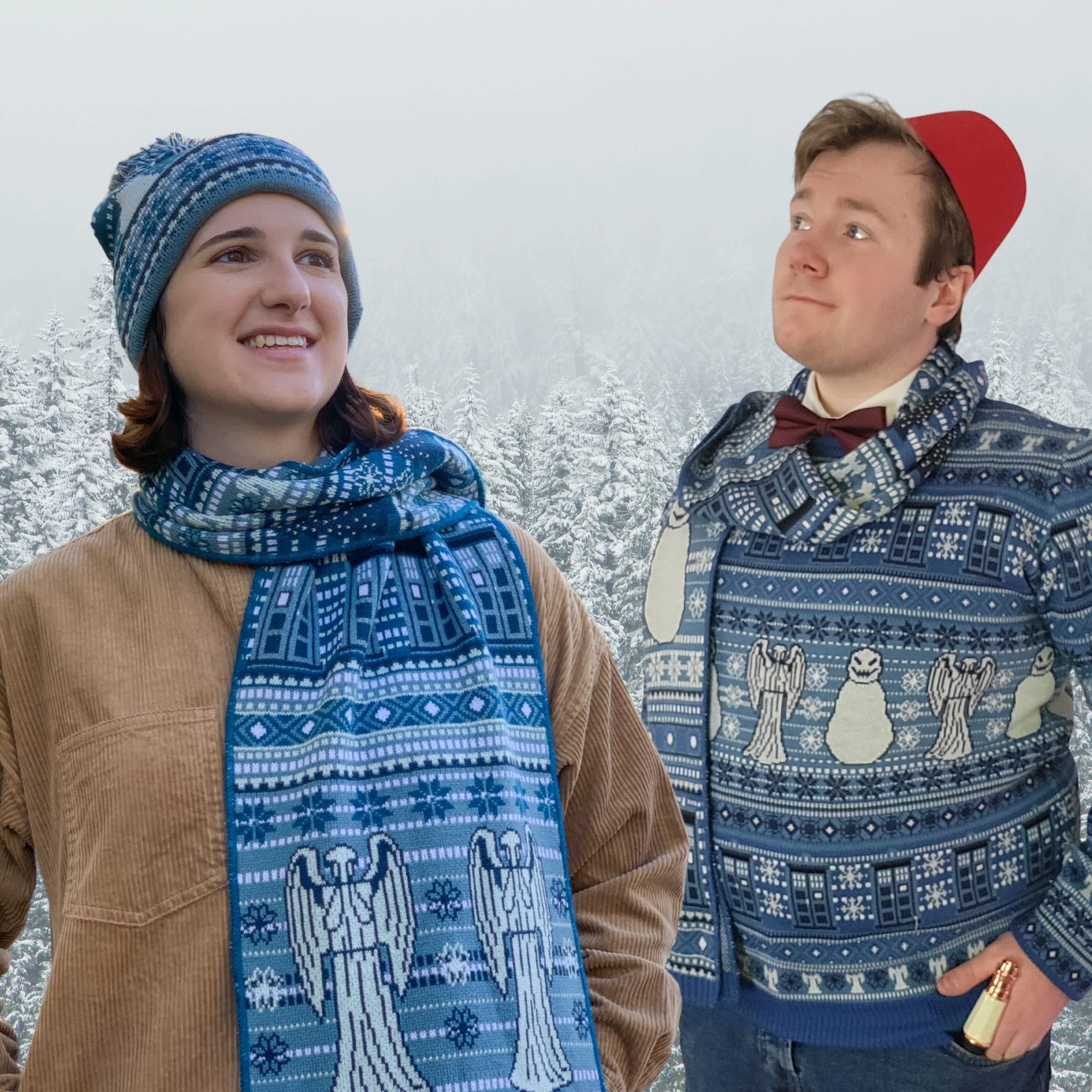 The Who Doctor Who Tardis Handmade Infinity Scarf White Limited Edition -  FRA Doctor Who Costume, image size:2000x2000