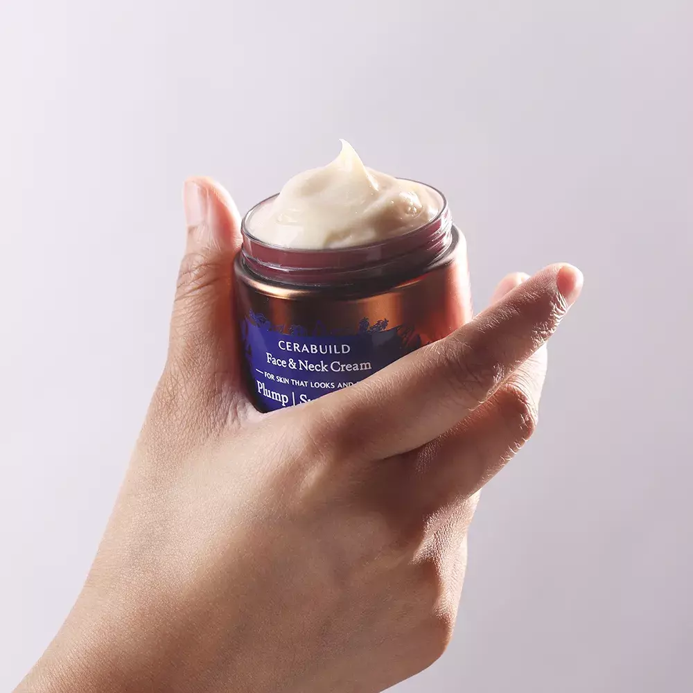 Woman opened Cerabuild Face and Neck Cream
