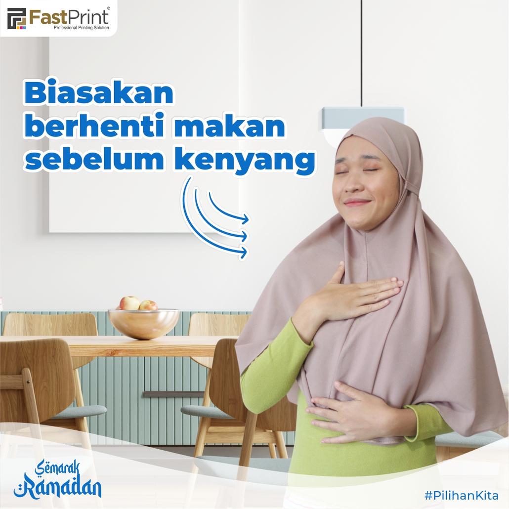 berhenti makan sebelum kenyang, tips produktif saat ramadan