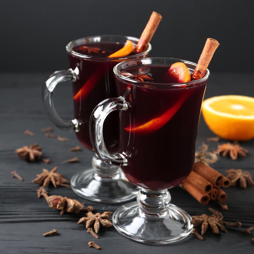 Mulled Wine with Spices During Christmas