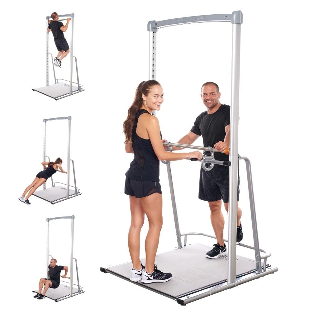 SoloStrength® Freestanding Ultimate Series Adjustable Height Home Pull Up Dip Bar Training Station 
