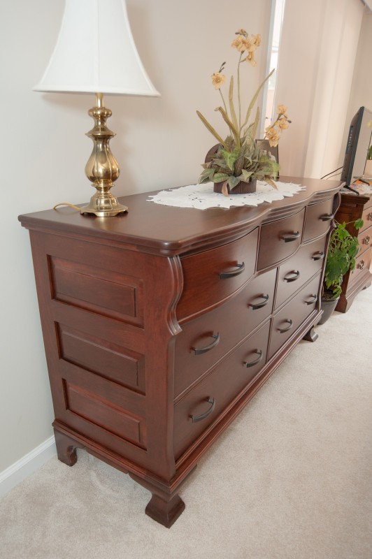 cherry wood dresser with acres stain