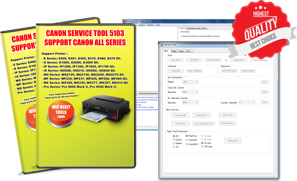 DOWNLOAD Reset Printer CANON Service Tool v4905 Adjustment Software