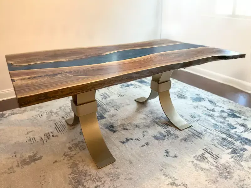 live edge river dining table