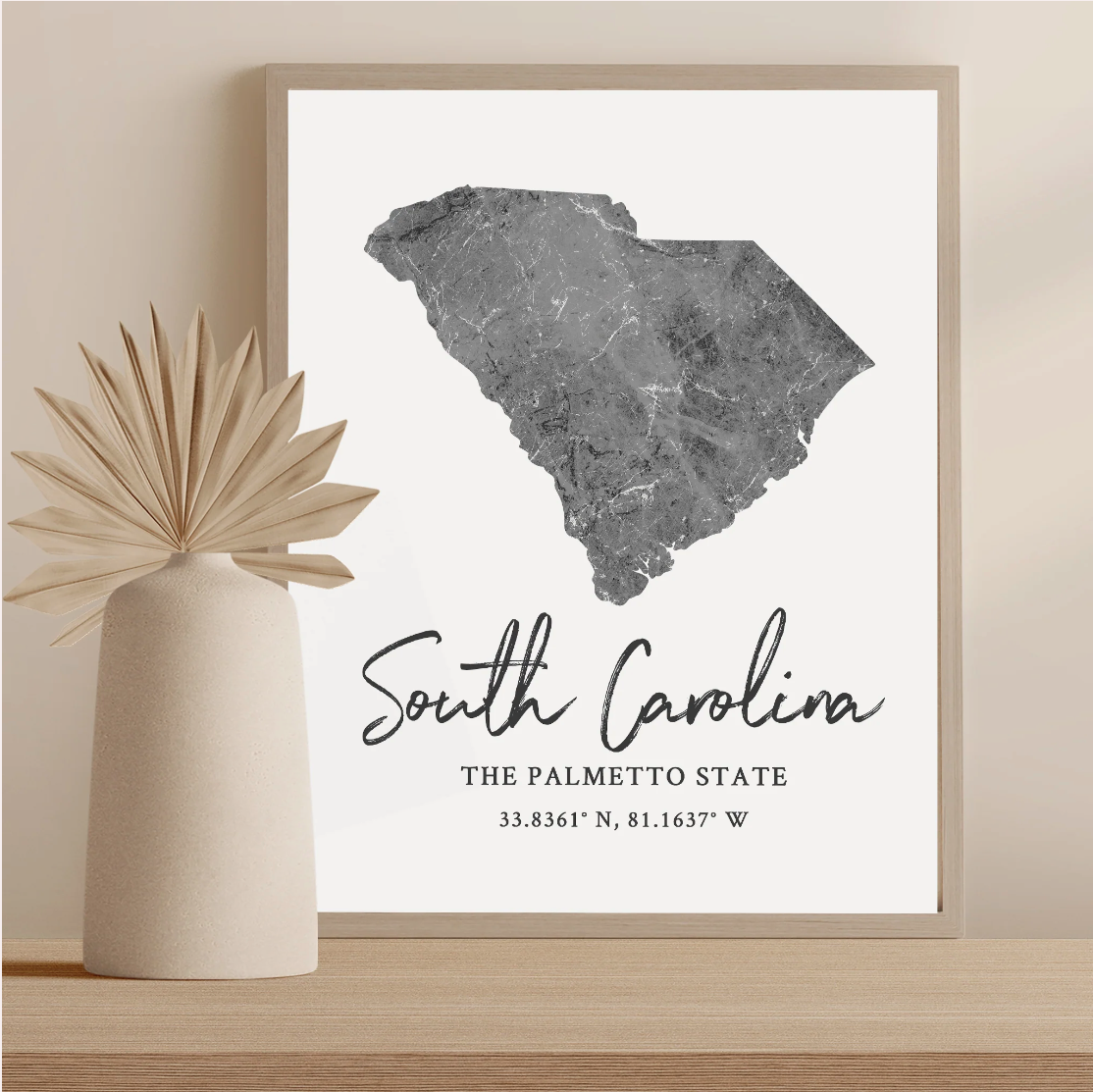 South Carolina State Map Silhouette print