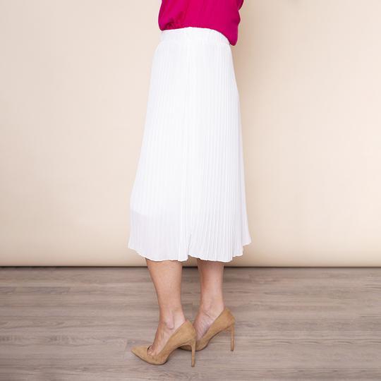 Long Pleat Skirt in White