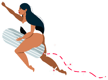 femme assise sur un tampon hygiénique