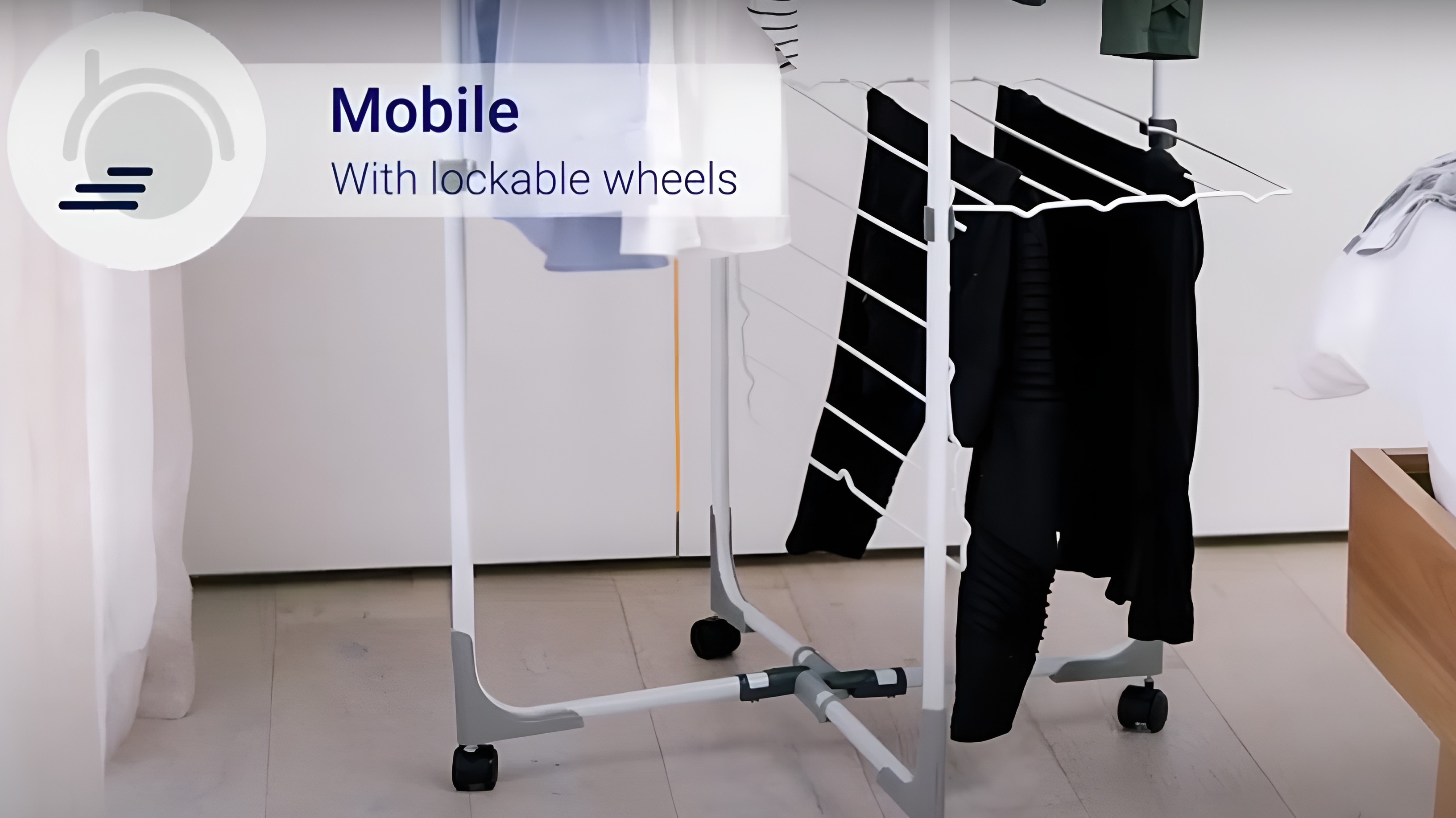 Clothes Line on Wheels Easy Movement and Control