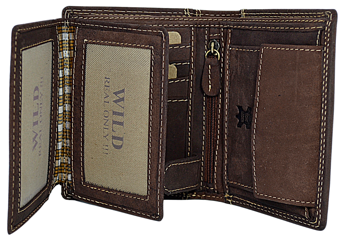 Real - Mens bifold brown leather wallet - Reindeer Leather