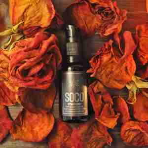 SOCO Symphony Anti Aging Elixir Oil - face oil blend of red raspberry seed oil, pomegranate, coq10, rosehip, sea buckthorn and more.