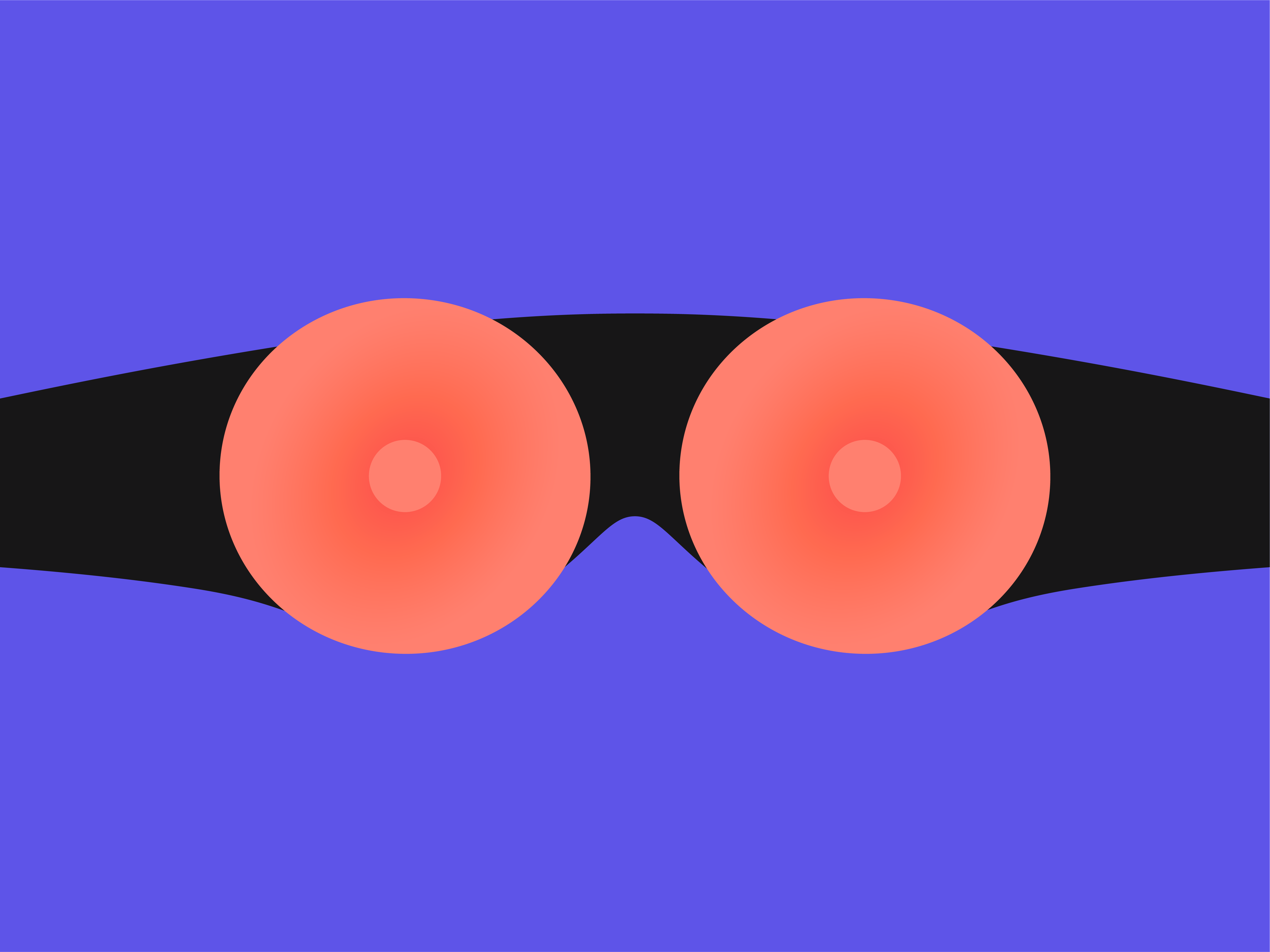 A pair of orange warming eye cups on the black head strap of a steam eye mask.