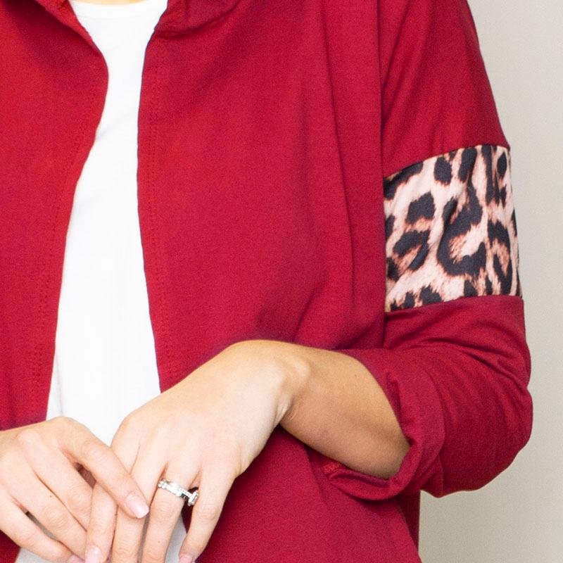 Rosie Leopard Hoody (Cherry)